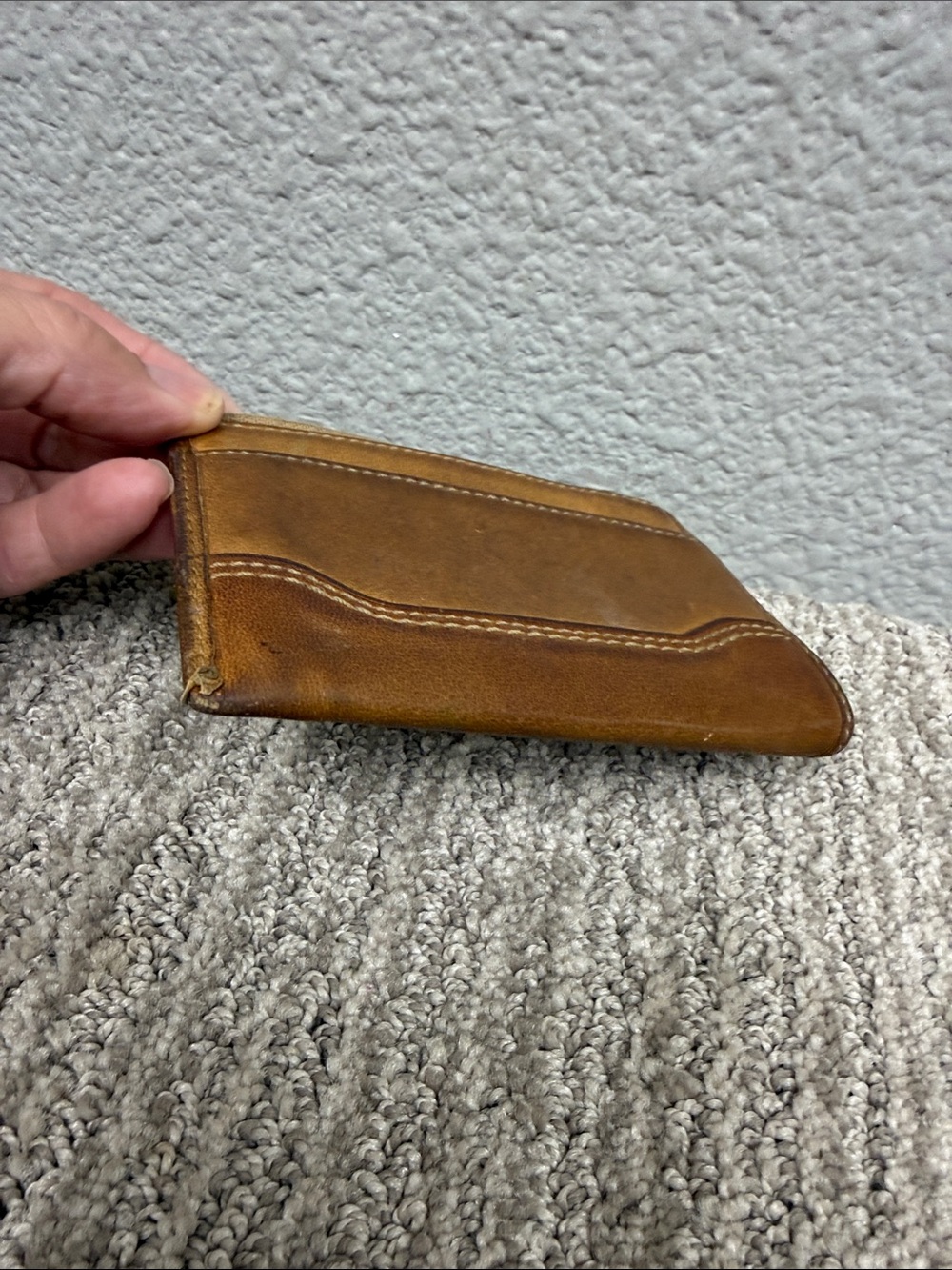 Coach Vintage Bleeker Tattersall Brown Leather Zip Card Case with Key Ring - Picture 8 of 12